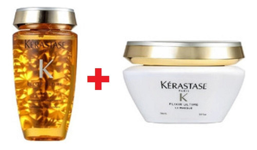 Envio Kit Shampoo Kerastase Elixir Ultime + Le Masque 200 Ml