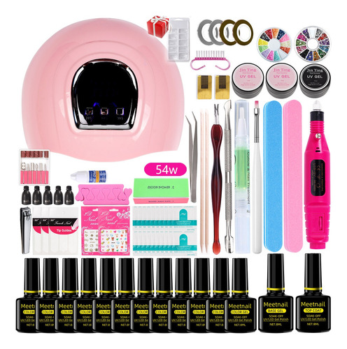 Kit Manicure Uña Uv Led Lámpara Pulidor Profesional Pedicure