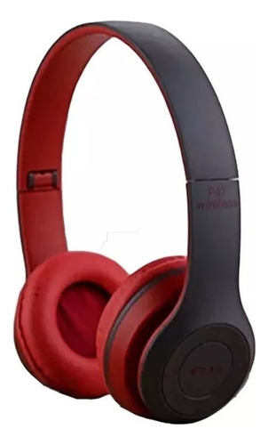 Audifono Diadema P47 Bluetooth Aux Sd Card Manos Libres Color Rojo