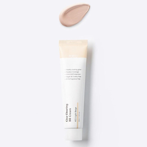 Crema Base De Maquillaje Protectora Purito Cosmético Coreano Sombra Beige Claro