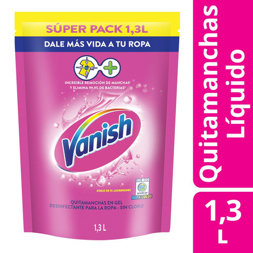 Vanish Quitamanchas Liquido Rosa Doypack Repuesto 1.3 Litros