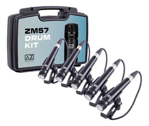 Kit De Microfones Para Bateria Az Áudio Zm57-kit Com Maleta