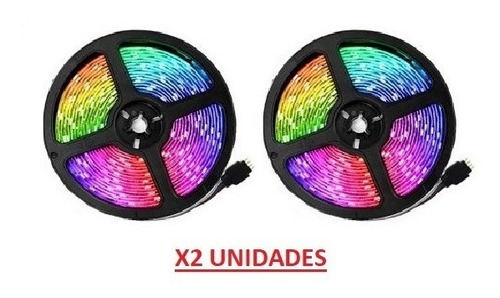 X2 Unidades Tira Led Control Rgb 5050 5 Metros Impermeable