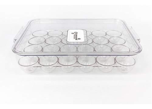 Contenedor Huevera Acrílico Apilable Para 24 Huevos Con Tapa Color Transparente