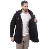 Campera Parka Gabardina De Hombre Capucha Y Corderito