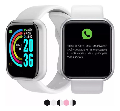 Relogio Smartwatch Masculino D20 Pró Whatsapp Instagram Face