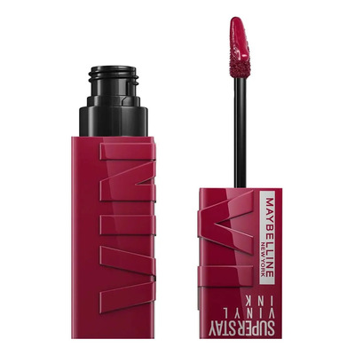 Maybelline Super Stay Vinyl Ink, Labial Líquido de Larga Duración, Efecto Vinilo y Acabado Brillante Instantáneo, Color Intenso por Hasta 16 Horas, Tono Unrivaled | Envío gratis