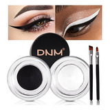 Set Gel Delineador De Ojos Negro Y Blanco Waterproof