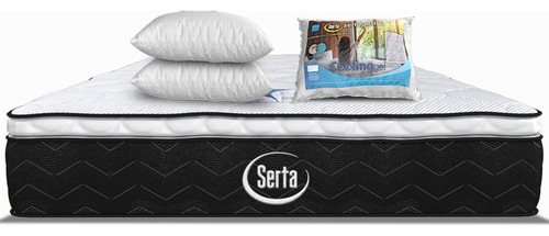 Serta Prest One Colchón Matrimonial Basic Hipoalergénico Ortopédico Thermo-sensitive Más 2 Almohadas Memory Foam Cooling Gel