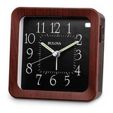 Reloj Despertador Señorial Bulova B1870, Veteado De Madera M