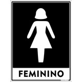 Placa Banheiro Sanitário Feminino 30x20cm Alumínio