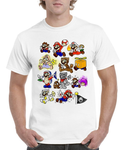 Camisas Para Hombre Blancas Mario Bros Diseños Skins