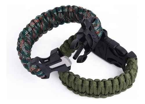 Pulsera Paracord Supervivencia Pedernal Brujula Silbato