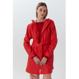 Impermeable Engomado Con Capucha Rojo Mujer Desiderata