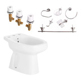 Juego Bidet Roca + Grifería Peirano + Accesorios Aqualaf