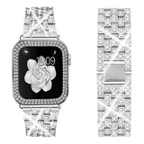 Malla Diamantes De Imitacion Para Apple Watch De 40mm -plata