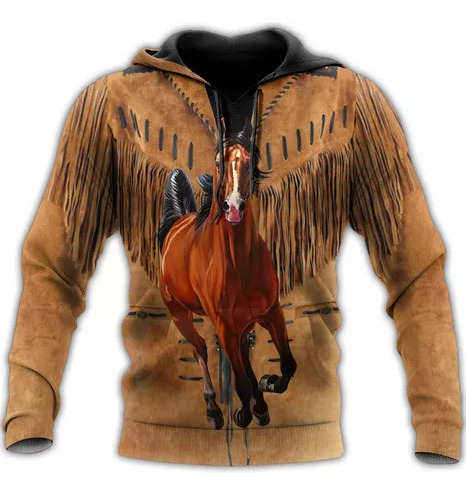 Sudadera Con Capucha Love Horse T21 Estilo Chamarra Vaquera