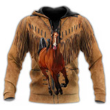 Sudadera Con Capucha Love Horse T21 Estilo Chamarra Vaquera