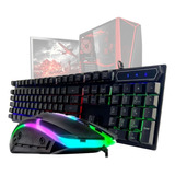 Teclado + Mouse Gamer Rgb Iluminado Com Led Usb Dw-300 Br