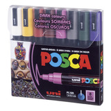 Marcadores Posca Pc-5m Set 8 Colores Oscuros