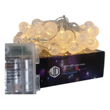 Luces Navidad Guirnalda 50 Led Bolita Cristal 5 Mts A Pila