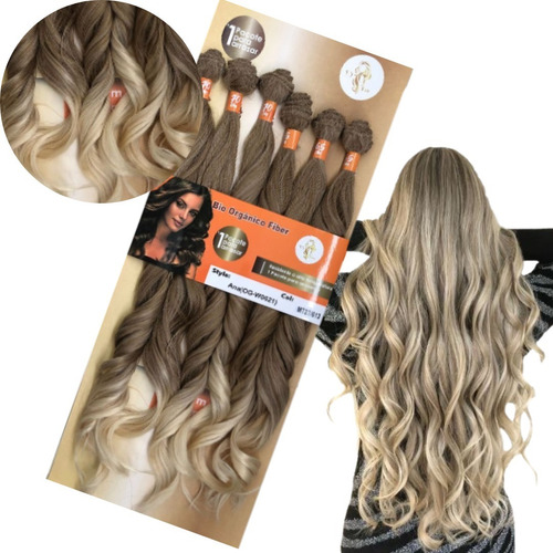 Cabelo Orgânico Marsala Liso Ond Human Hair 70cm+20 Tic Tac