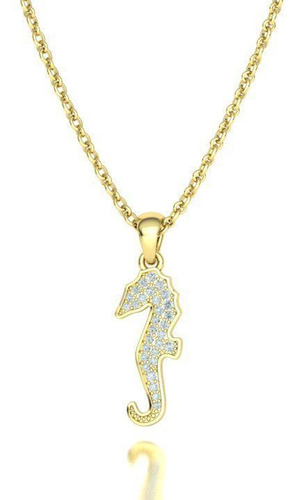 Pingente Cavalo Marinho Ouro 18k Moissanite - Exclusivo