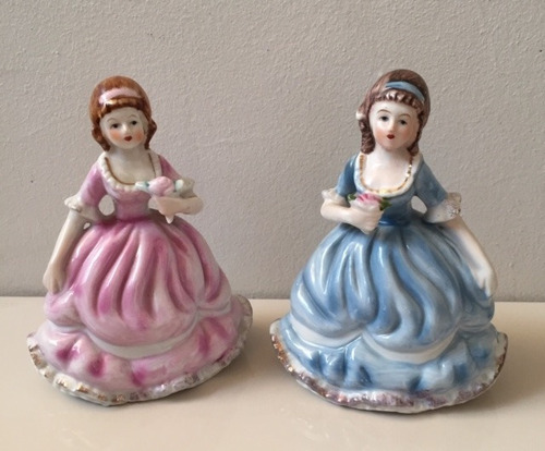 Ladys, Figuras De Porcelana Alemana, Sitzendorf, Sin Sello