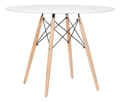 Mesa Charles Eames Eiffel 90cm Redonda Madeira Mdf Tx 