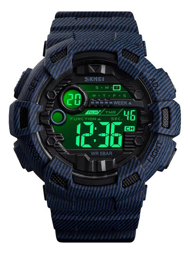 Reloj Digital Azul Impermeable Skmei 1472 Para Hombre