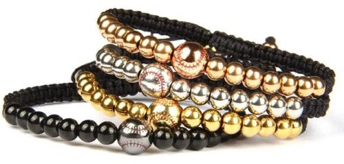 Pulsera De Acero Inoxidable Con Dije De Pelota De Béisbol