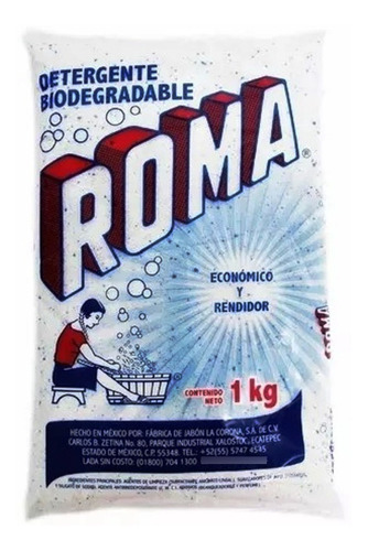 Jabón En Polvo Roma 5 Bolsas De 1 Kg