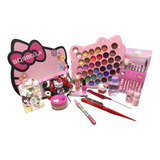 Kit Maquillaje Y Peinado Hello Kitty Rosa 13pzs