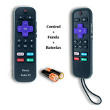 Control Remoto Sharp Roku Tv Original + Funda + Pila 