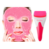 Juego De Mascarillas De Gel Con Rodillo De Hielo Facial, Reg