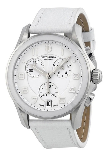 Reloj Victorinox Swiss Army Cuero 241500 White Chronograph
