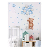 Vinil Decorativo Pared Cuarto Bebe Niños Oso Estrellas