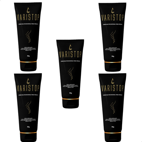 Kit 05 Unidades Poderoso Varistop Creme P/ Pernas Masculinas