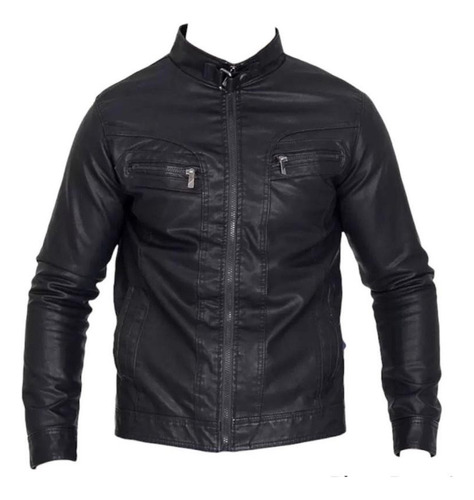 Jaqueta Couro Masculina Forrada Motoqueiro Slim Fit Elegante