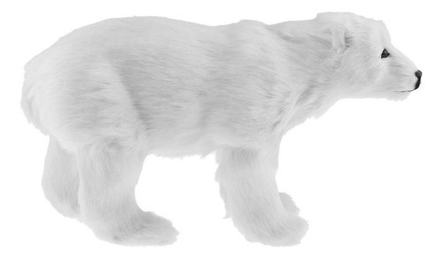 Taxidermia Realista De Urso Polar 31x18cm Branco