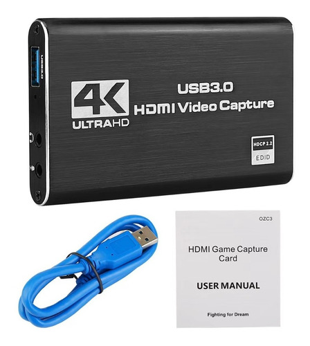 Capturadora De Video Audio Mic Usb 3.0 A 4k Ultra Hd 
