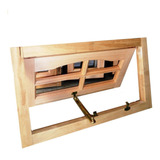 Ventana Ventiluz Brazo De Empuje Madera Cedro 80x30