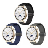 3 Correas 18mm Silicona Magnética Para Huawei Watch Gt4 41mm