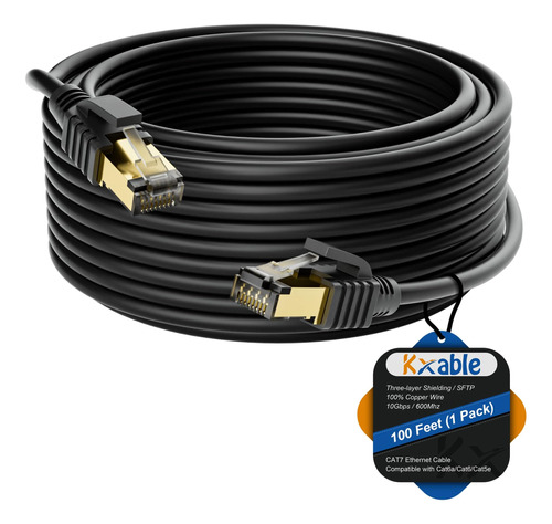 Cable Ethernet Cat 7 De 100 Pies, Cable De Internet De Larga