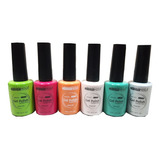 Esmalte Semipermanente Cherimoya Uv 8ml. Combo De 6 Uds.