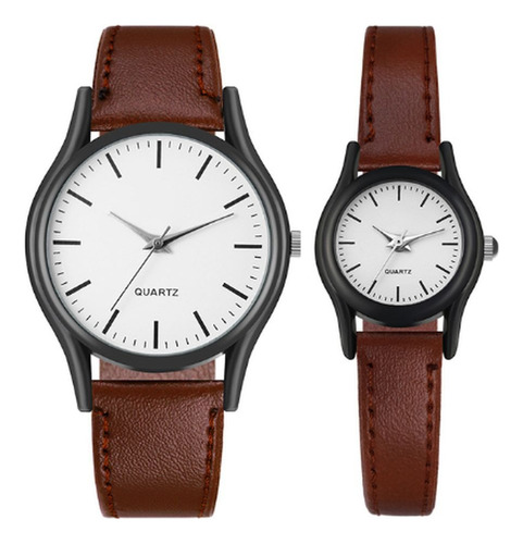 Relojes Duo 2x1 Pareja Hombre Mujer Elegante Piel Vinil D003