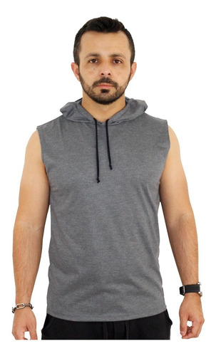 Regata Com Capuz Masculina Camiseta Cavada Com Touca Slim