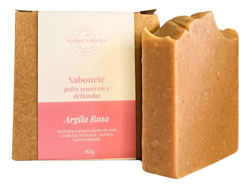 Sabonete Argila Rosa Natural Vegano Artesanal