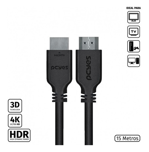 Cabo Hdmi 15 Metros Pcyes 2.0 4k Phm20-15