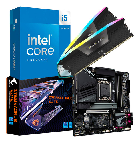 Kit  Intel 14ª Geração I5 14600k + Z790m Aorus Elite + 32gb